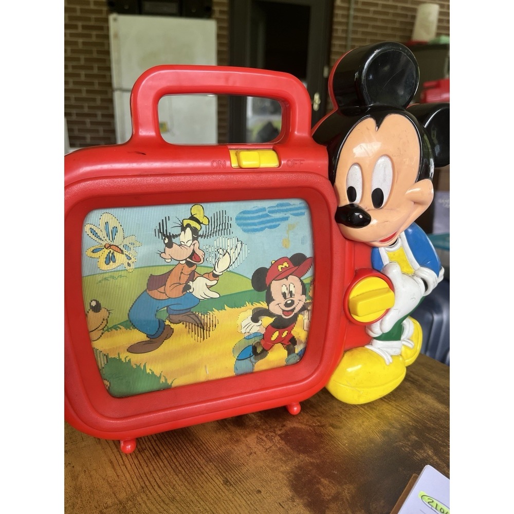 Vintage Arco Disney Mickey Mouse Wind-up Musical Scroll Tv Music Baby Toy